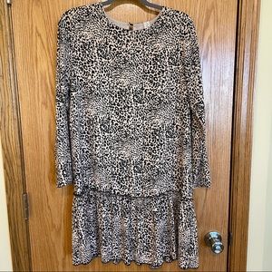 Drop-waist Leopard Dress